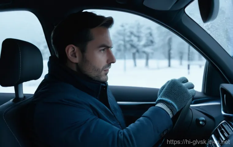 내장 발열 패드 장갑 리뷰 - **Prompt:** A young adult (20s-30s, gender-neutral) stands on a snow-covered mountain peak under a c...