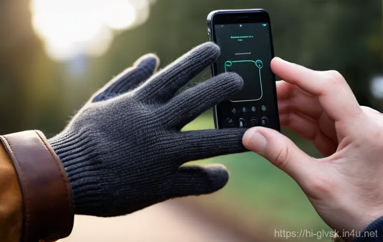 스마트폰 터치 장갑 추천 - **Prompt:** A stylish young woman is confidently navigating a vibrant, snowy city street on a crisp ...