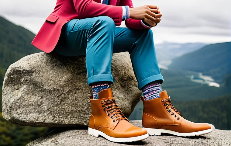 프리미엄 니트 양말 추천 - **Prompt: "A serene young adult, gender-neutral, is relaxing indoors in a cozy, sunlit living room. ...