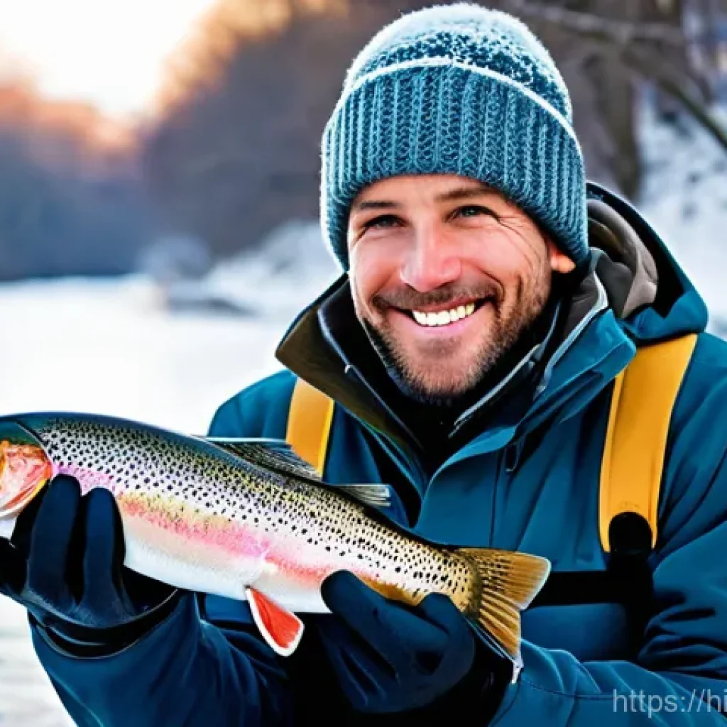 동계 낚시 장갑 추천 - **Prompt 1: Successful Winter Angler**
    "A male angler, mid-30s, bundled in warm, high-quality wi...